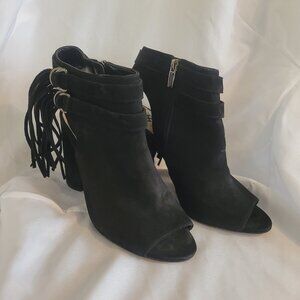 Black Vince Comuto Size 8 Black Peeptoe Heels